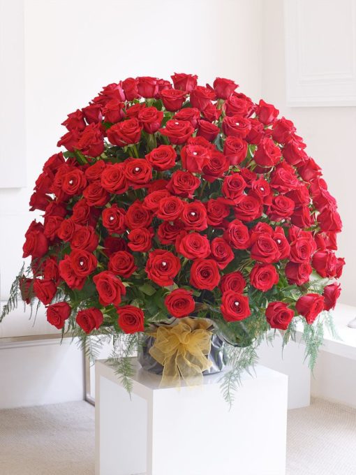 150 Red Rose Flowers Kisses | Big Red Flowers Bouquet on Valentine's Day