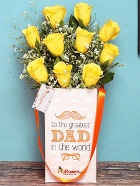 Yellow Roses For Super DAD
