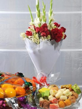 FRUITS, BOUQUET AND MITHAI