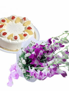 SUGAR FREE CAKE WITH BOUQUET