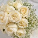 White Roses & Baby’s Breath Bridal Bouquet