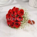 Bridal Red Roses & Baby’s Breath Bouquet