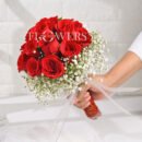 Bridal Red Roses & Baby’s Breath Bouquet