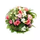 Round Handle Basket of Mixed Roses – same-day flower delivery Pakistan | Proflowers.pk
