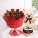 Rosy Combo – same-day flower delivery Pakistan | Proflowers.pk