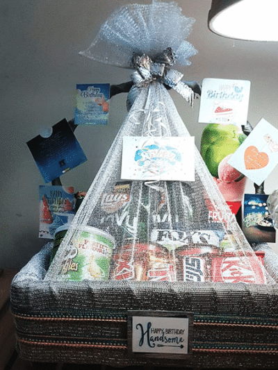 Silver and Sea Green Basket