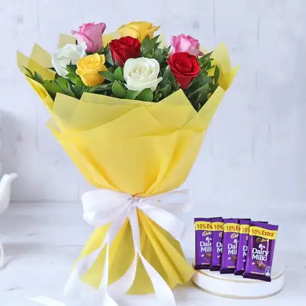 Bouquet of Assorted Roses – same-day flower delivery Pakistan | Proflowers.pk
