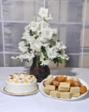 GLADS WITH PINEAPPLE CAKE & MITHAI