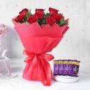 Red Rose Bouquet with Cadbury