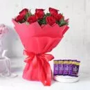 Red Rose Bouquet with Cadbury – same-day flower delivery Pakistan | Proflowers.pk